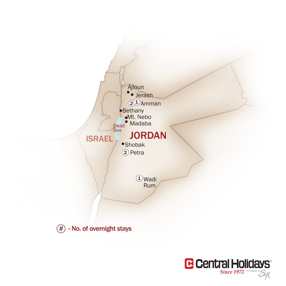 Jordan Map  for THE NABATEANS