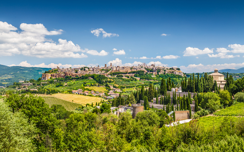 Beautiful view of the old town of Orvieto