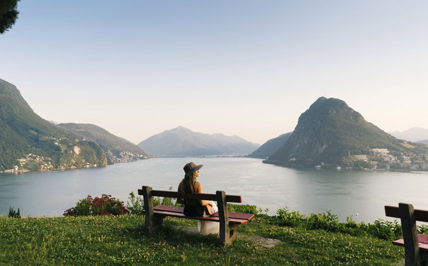  Beautiful view of Lake Lugano, Switzerland