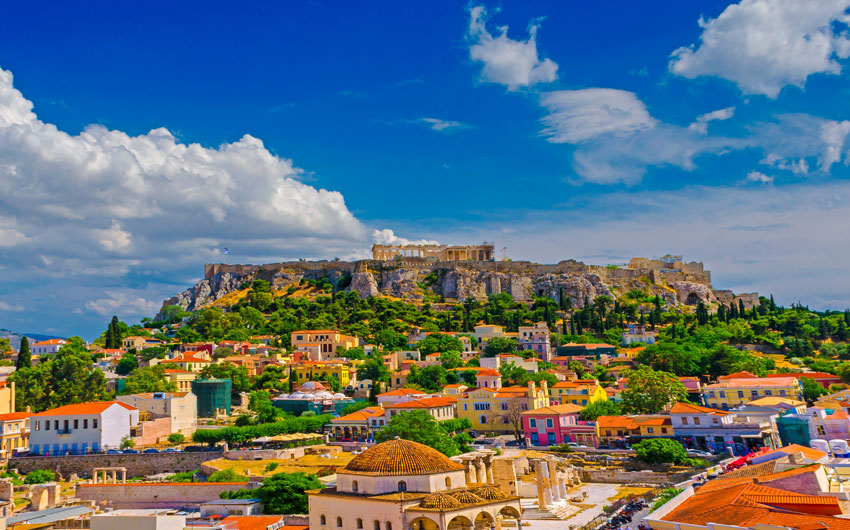 Acropolis and Monastiraki in Athens