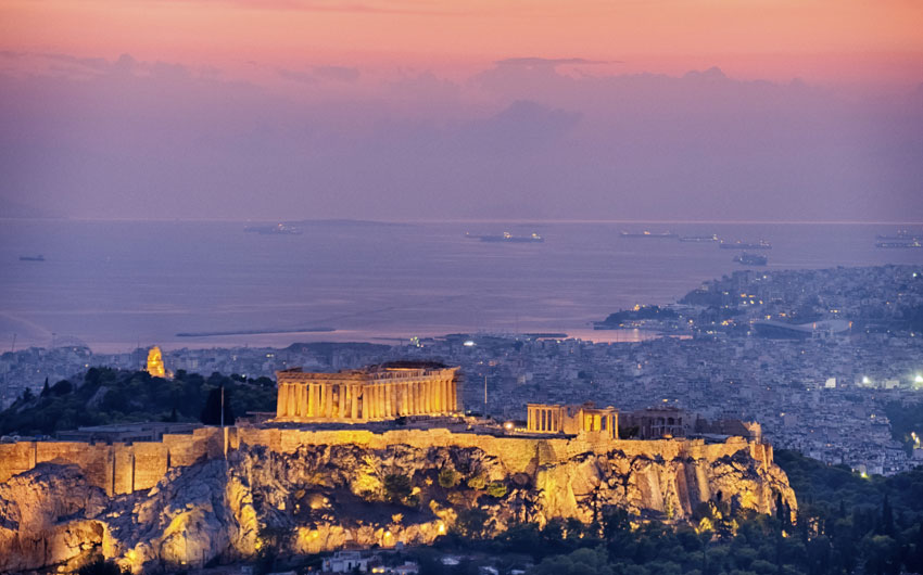 Acrópolis at sunset, Athens