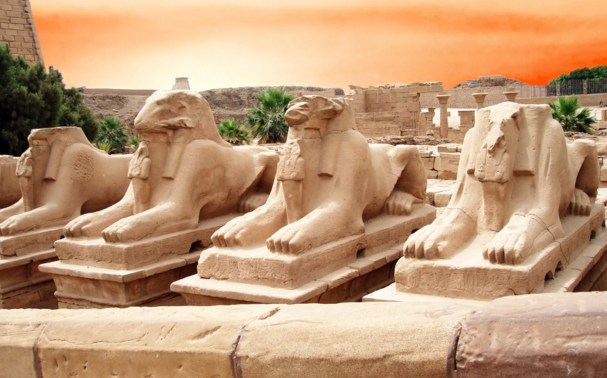 Ram-headed Sphinxes in Karnak Temple, Luxor