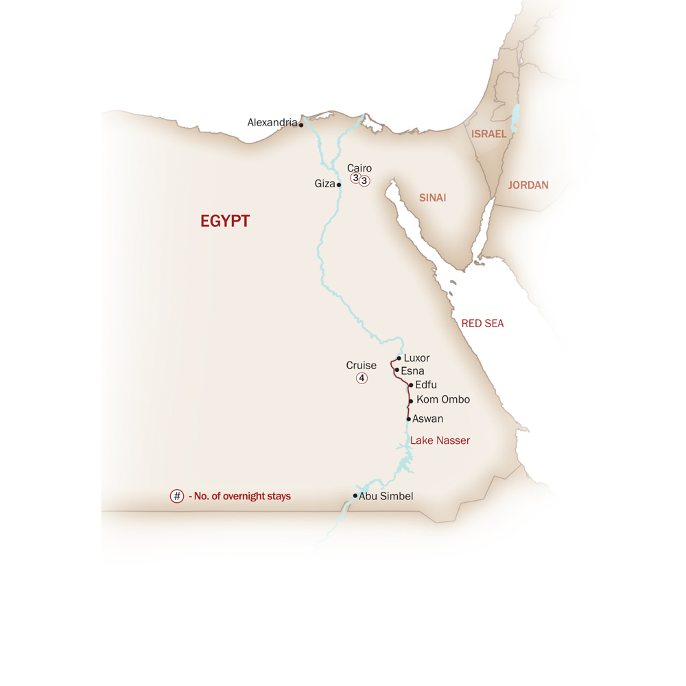Egypt Map  for EGYPT’S SPECTACULAR JOURNEY
