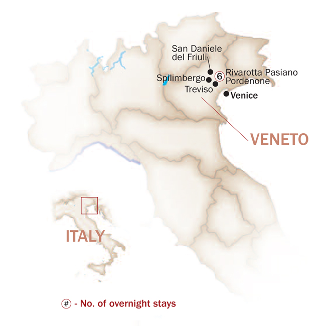 Italy Map  for THE TIMELESS ELEGANCE AND WINE ROUTES OF VENETO