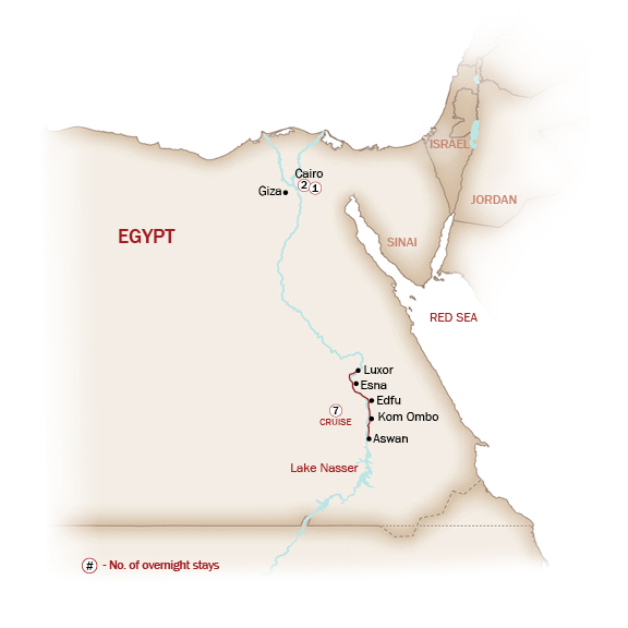 Egypt Map  for THE JEWEL OF THE NILE