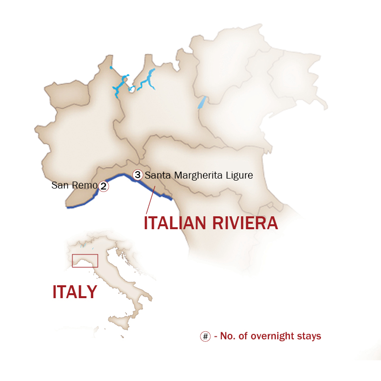 Italy Map  for ITALIAN RIVIERA