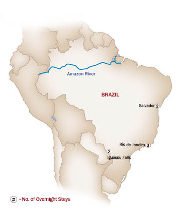 Brazil Map  for WONDERS OF BRAZIL