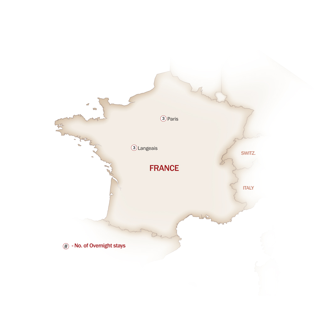 France Map  for LOIRE VALLEY CUISINE