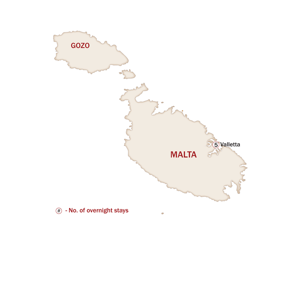 Malta Map  for MALTA, A FOOD & WINE PARADISE