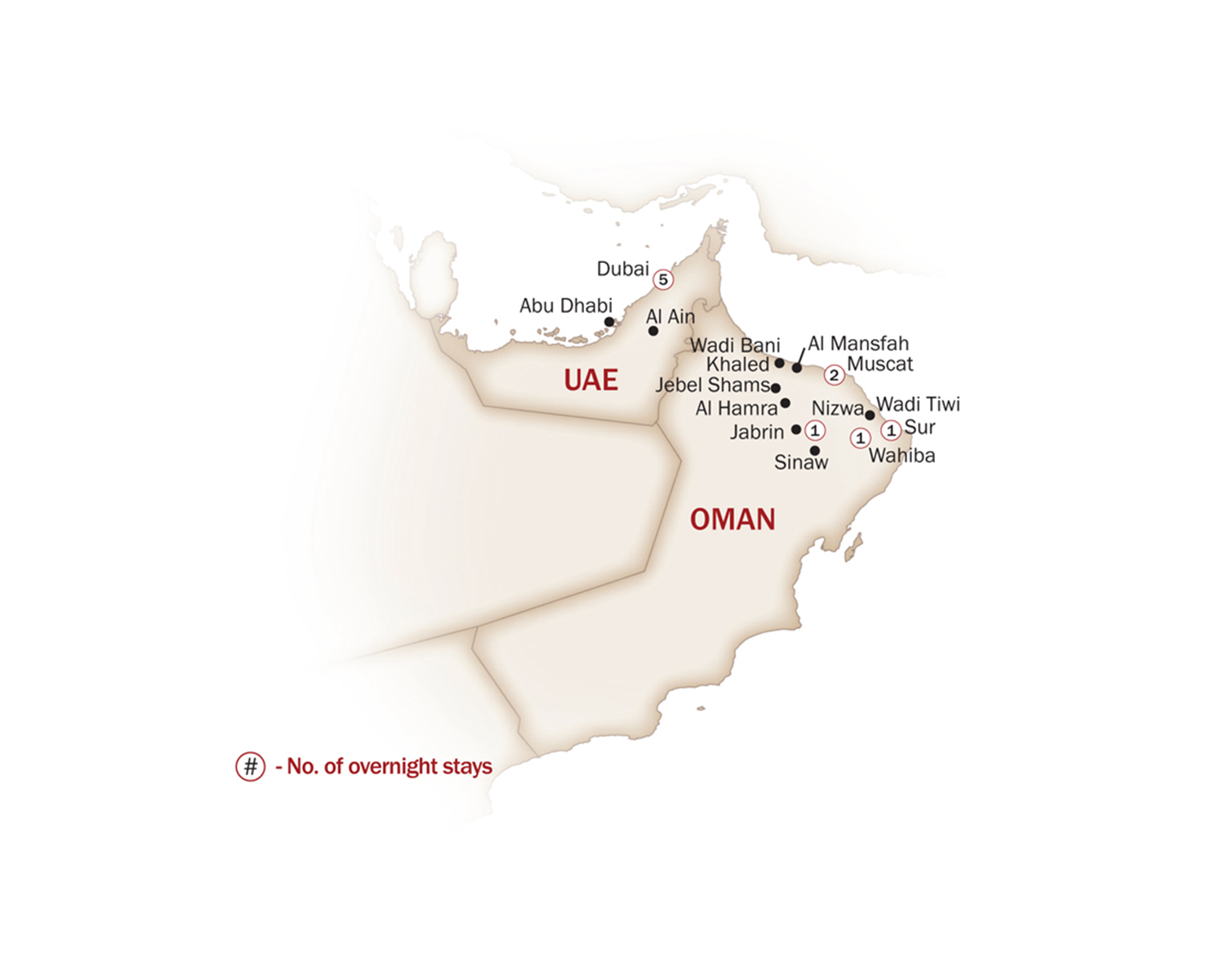 Oman Map  for BETWEEN OCEAN AND DESERT