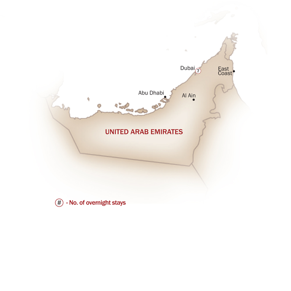 United Arab Emirates Map  for ARABIAN ADVENTURE