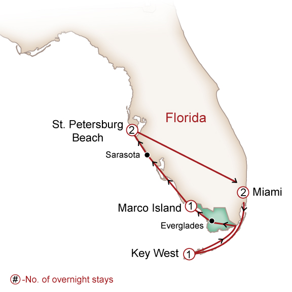 USA Map  for Florida fun & sun