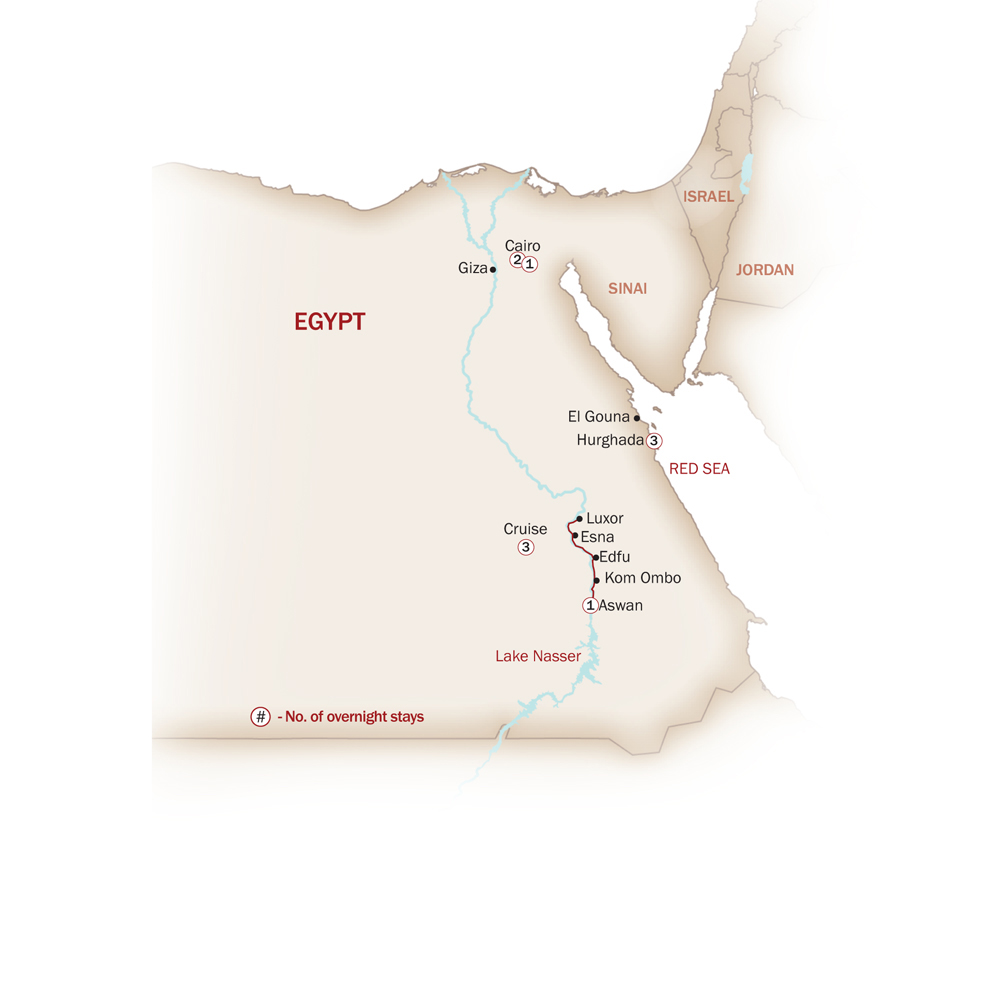 Egypt Map  for PYRAMIDS, PHARAOHS & PARADISE
