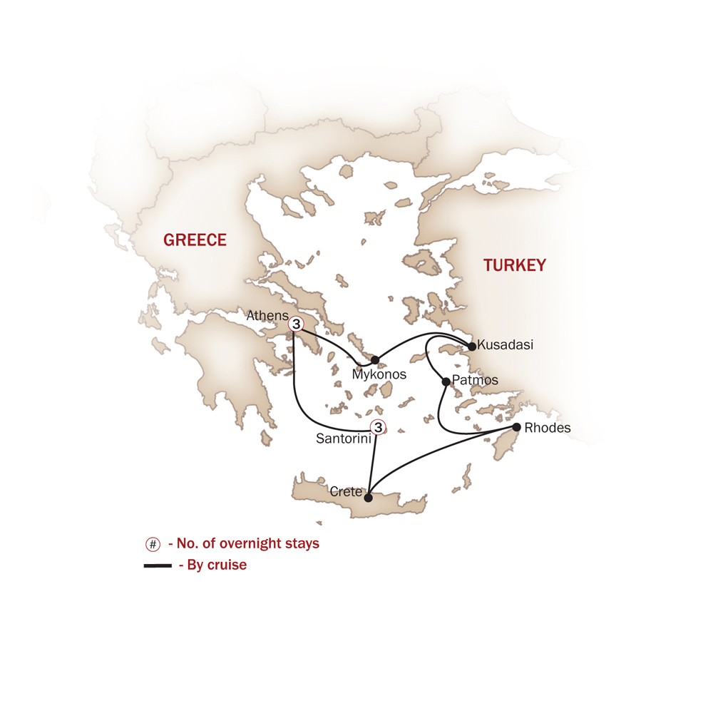 Greece Map  for SANTORINI & THE AEGEAN
