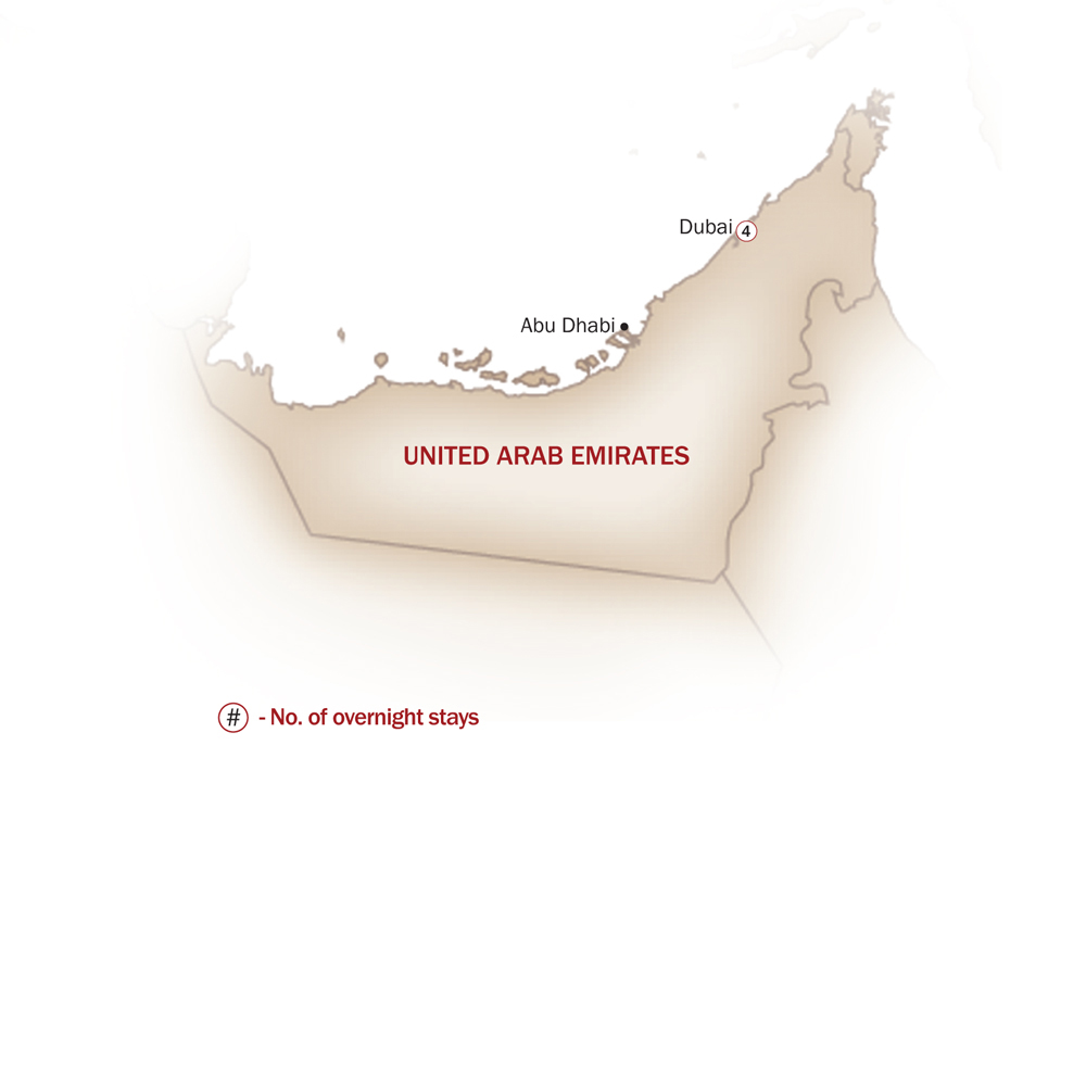 United Arab Emirates Map  for EMIRATI FALCON