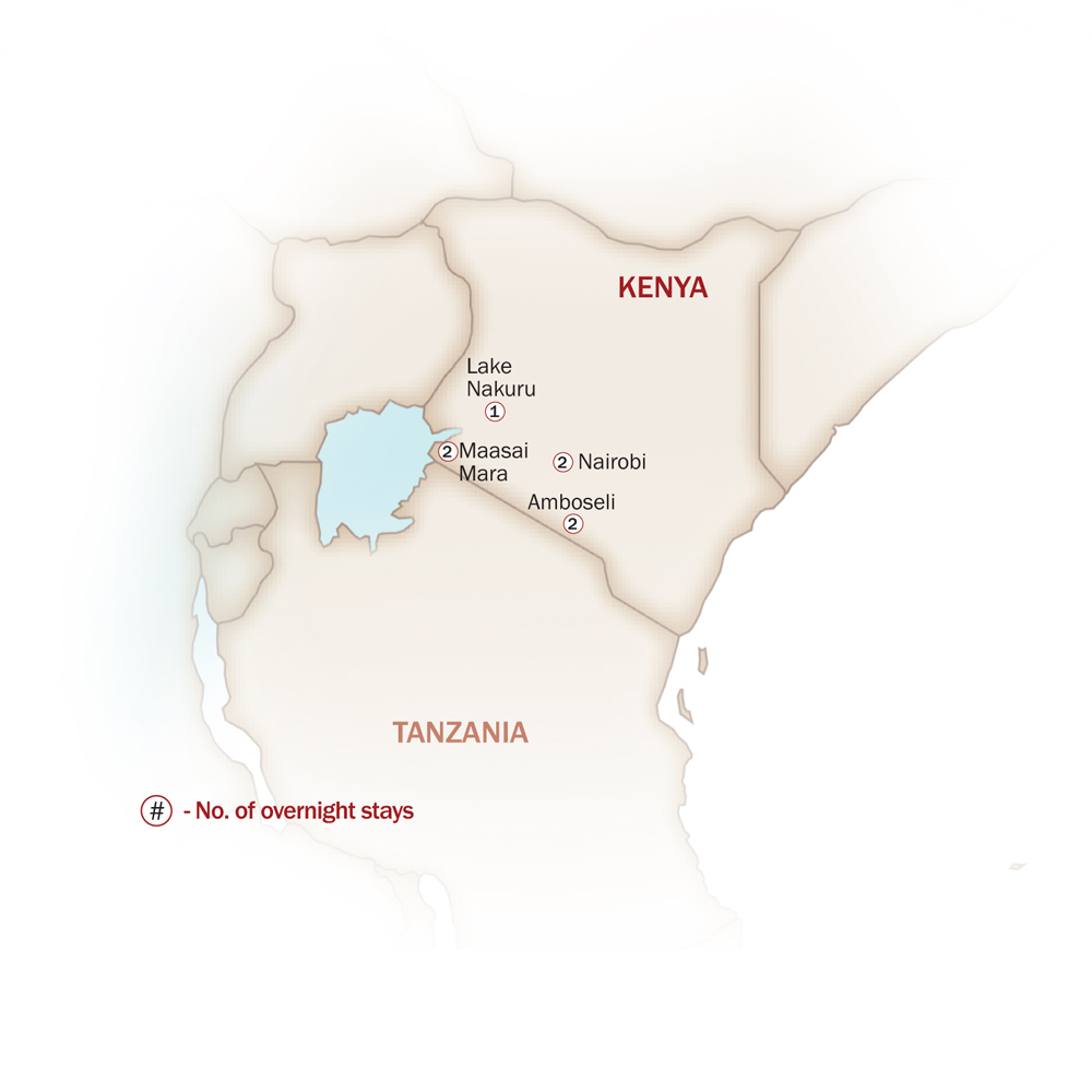 Eastern & Southern Africa Map  for KENYA EXPLORE SAFARI