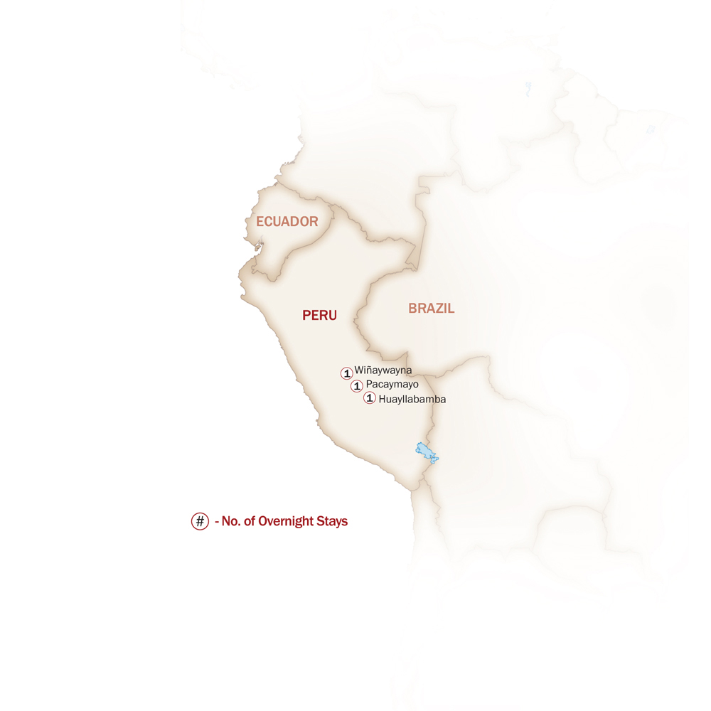 Peru Map  for TREKKING THE INCA TRAIL