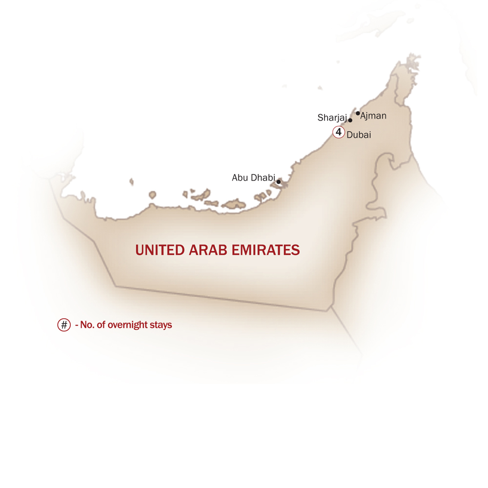 United Arab Emirates Map  for Dubai Extension