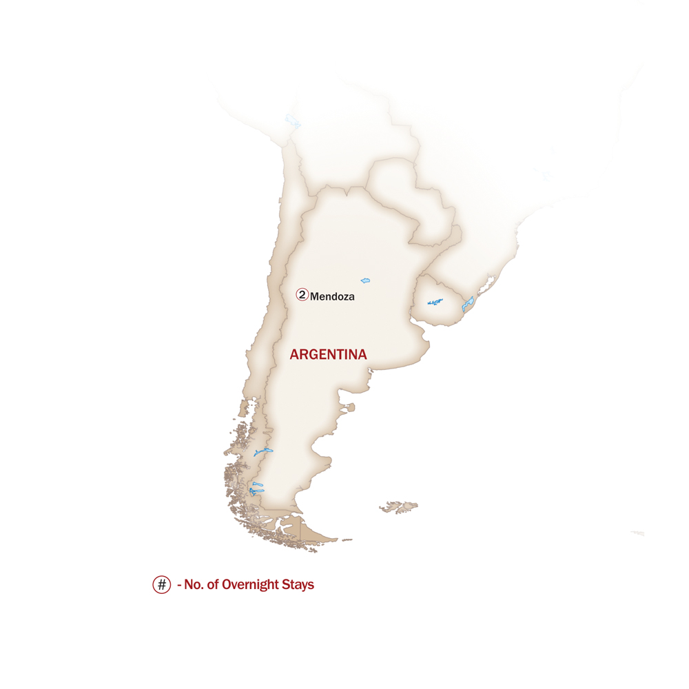 Argentina Map  for MENDOZA’S WINE COUNTRY GETAWAY