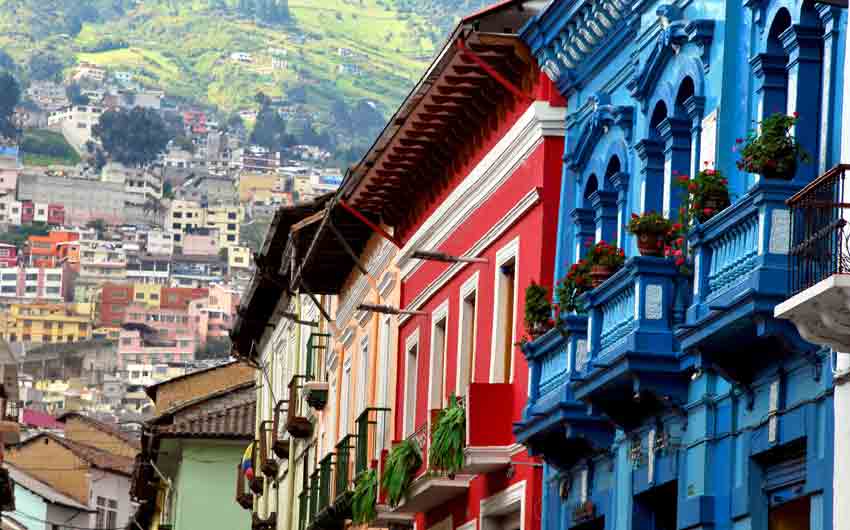 Colonial Style and Green Mountains in Quito