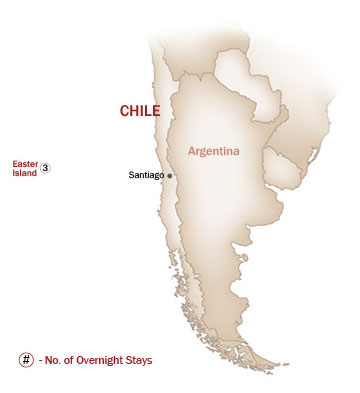 Chile Map  for EASTER ISLAND GETAWAY