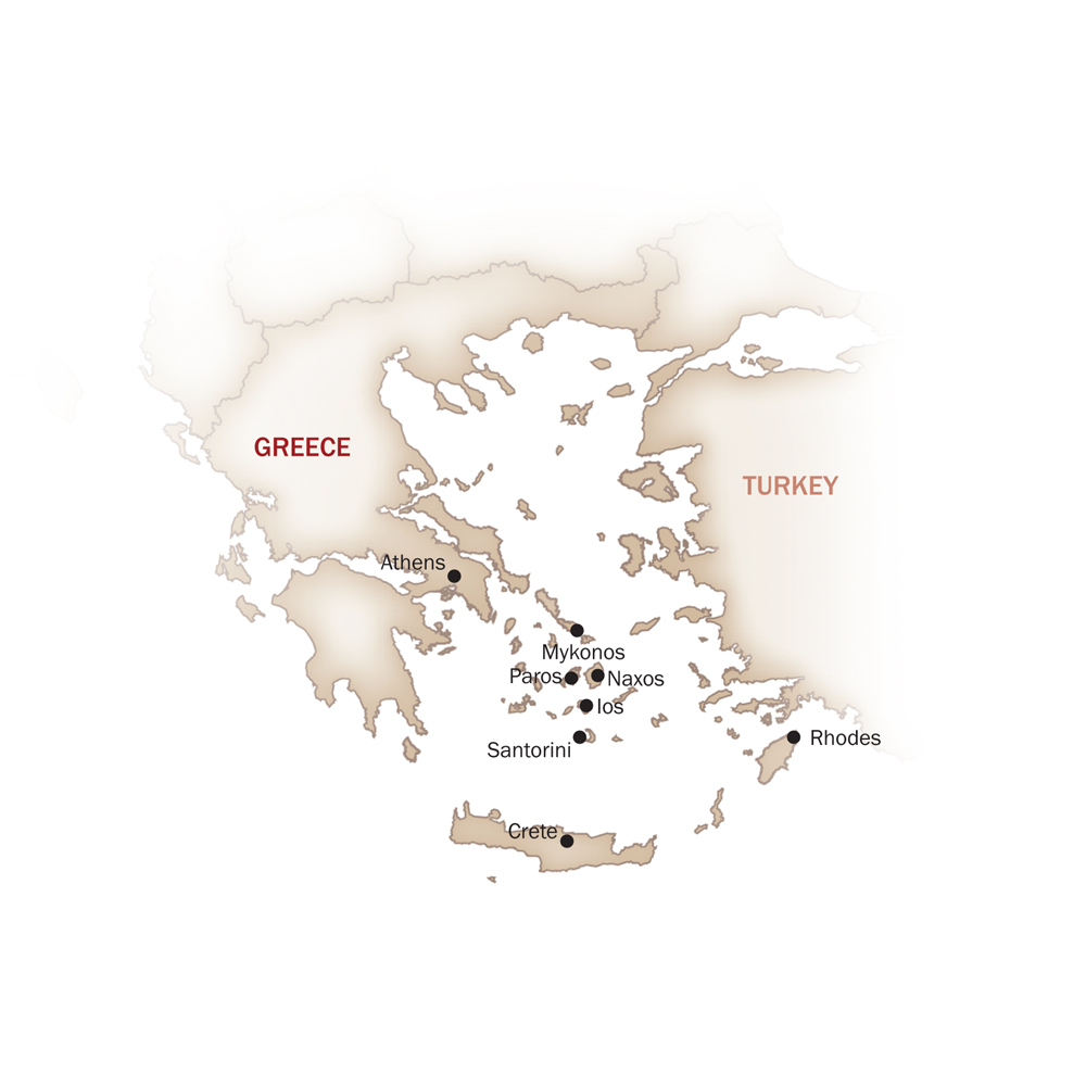 Greece Map  for HONEYMOONING IN GREECE