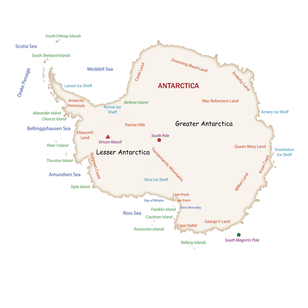 Antarctica Map  for CLASSIC ANTARCTICA