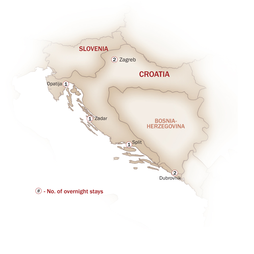 Croatia Map  for DRIVING THROUGH CROATIA