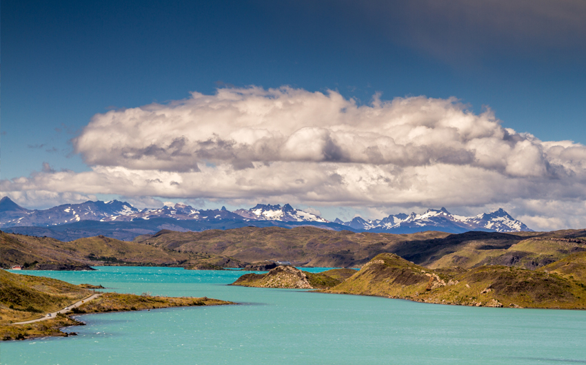 Mountains and lake at Puerto Natales
