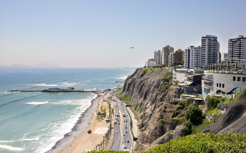 Miraflores coast in Lima