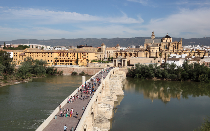 Ancient bridge and the old town of Cordoba