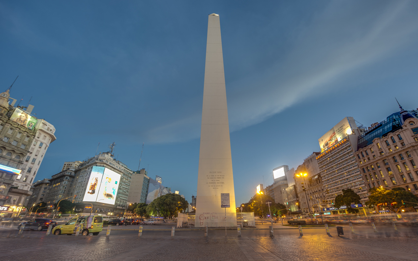 The Obelisk (El Obelisco) in Buenos Aires, Argentina