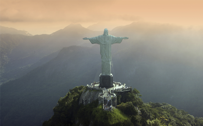 The statue of Christ the Redeemer at Corcovado in Rio De Janeiro