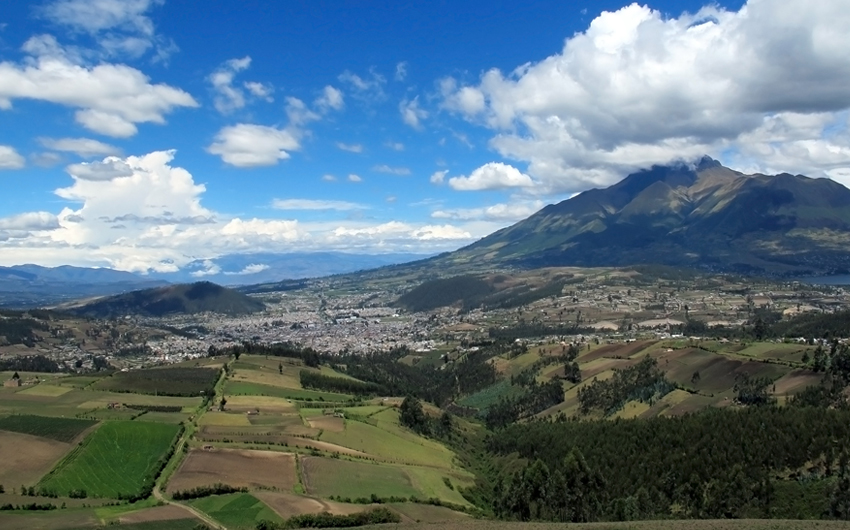 Town and fields in Otavalo