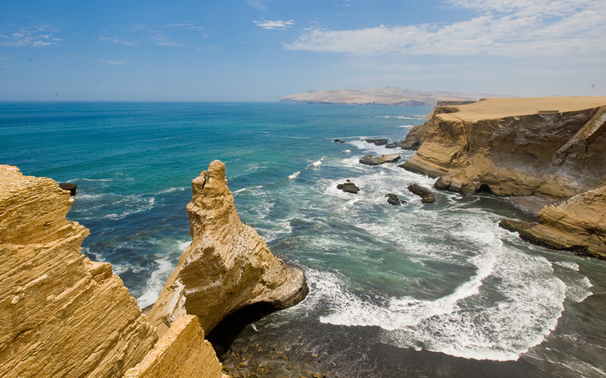 Rock formations at the coast, Paracas National Reserve